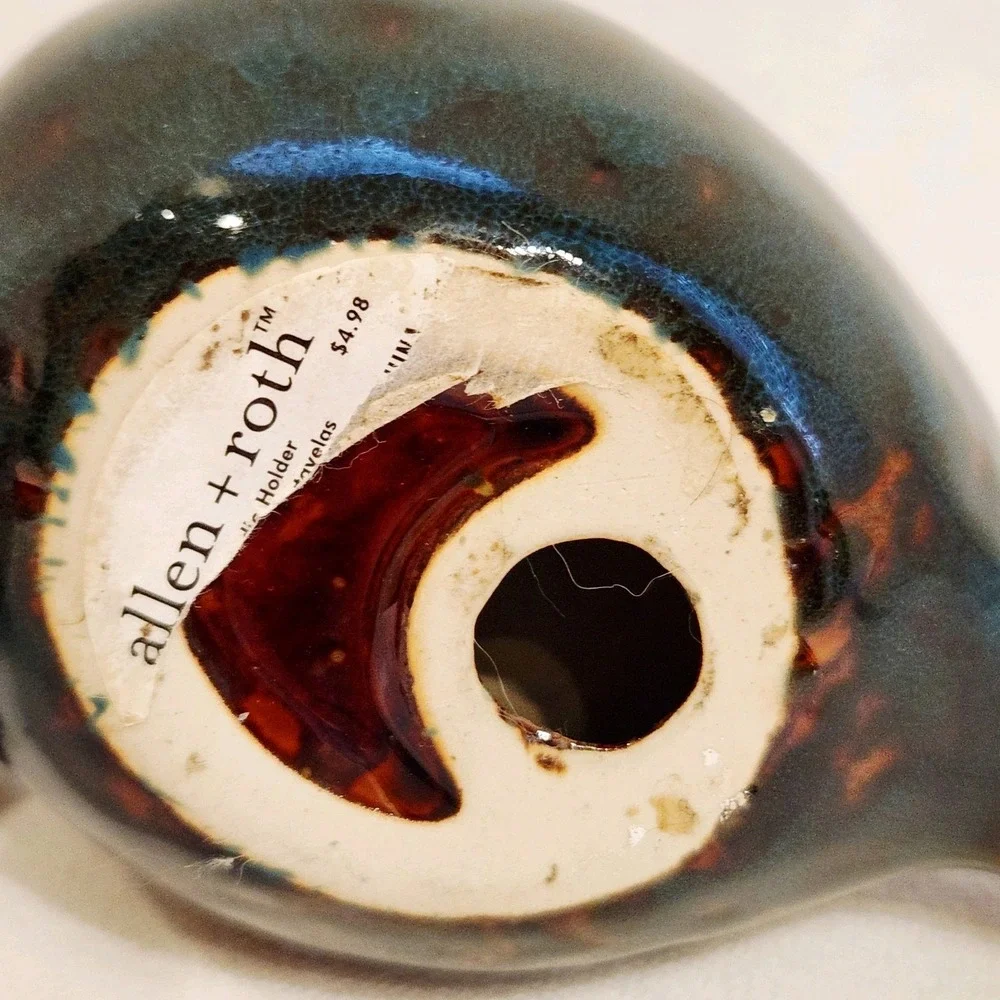 Set of 2 Allen + Roth  Ceramic Bird Tealight‎ Votive Candle Holder